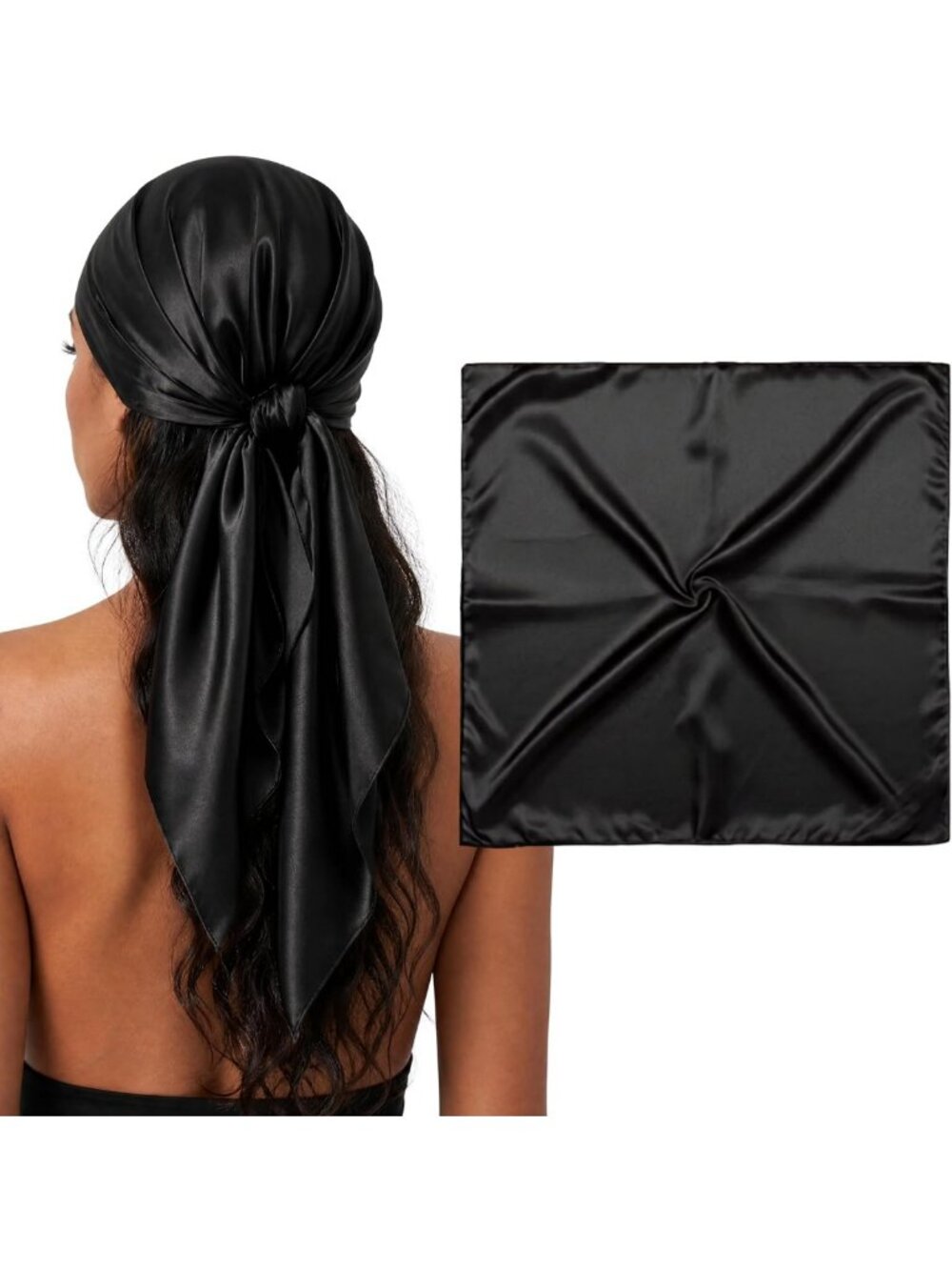 Luxurious 100% Mulberry Silk Large Head Scarf Bandana - 36" Square, 19 Momme